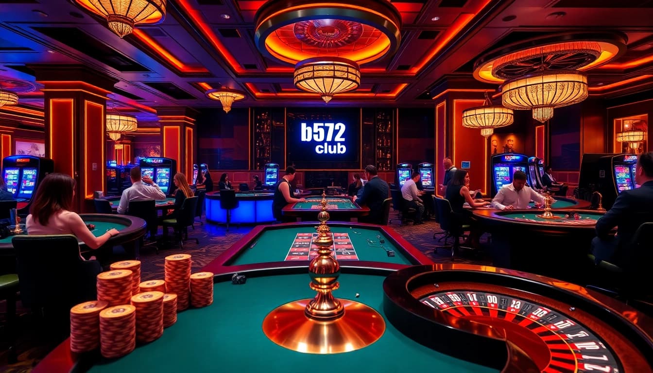 B52club players strategizing during a thrilling game at an upscale casino table.