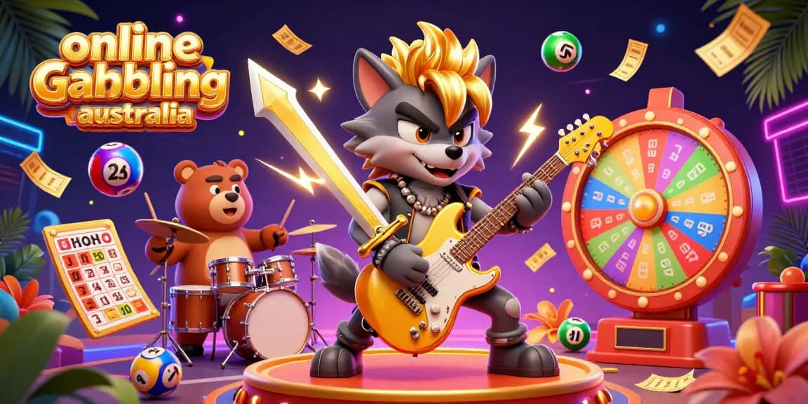 Experience the thrill of online gambling australia with an exciting casino scene featuring vibrant characters and games.