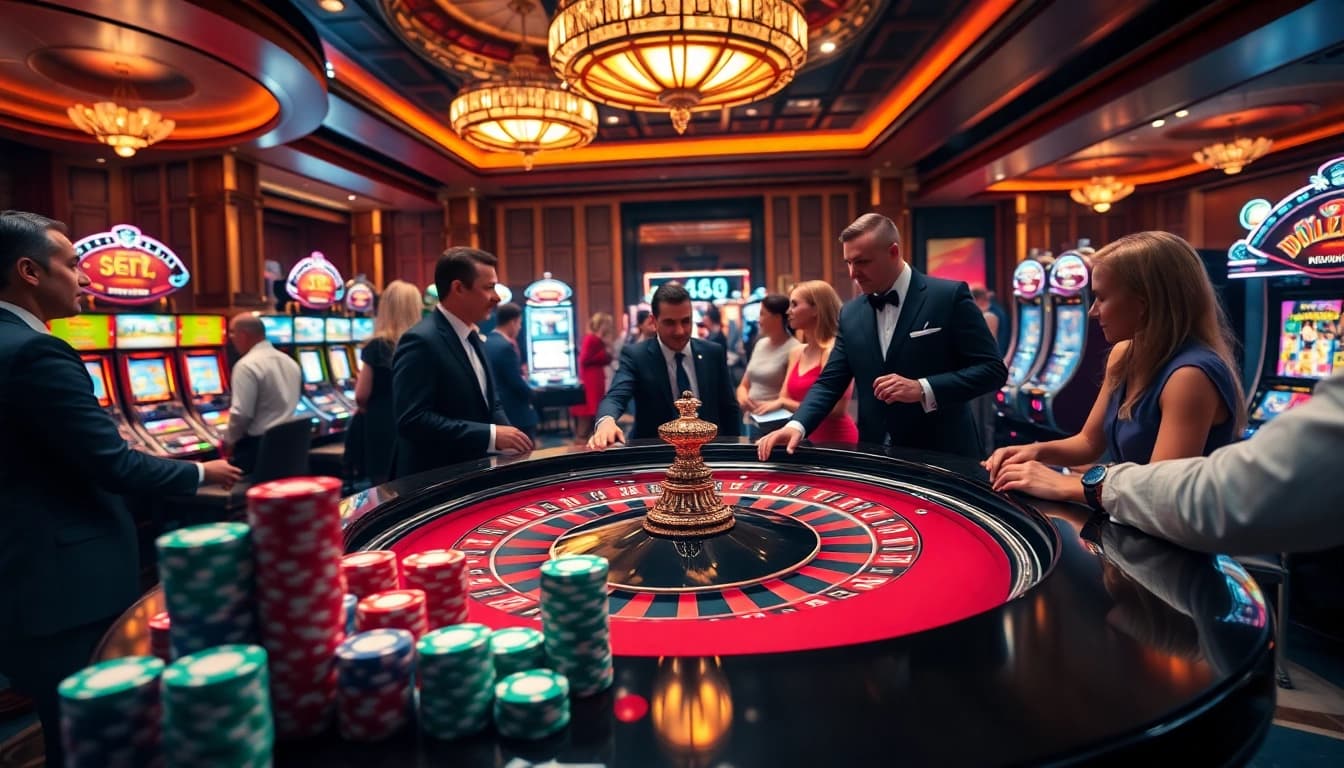 Engaging gamblers at a roulette table, showcasing the thrilling environment of https://go88vn.id/ casino.