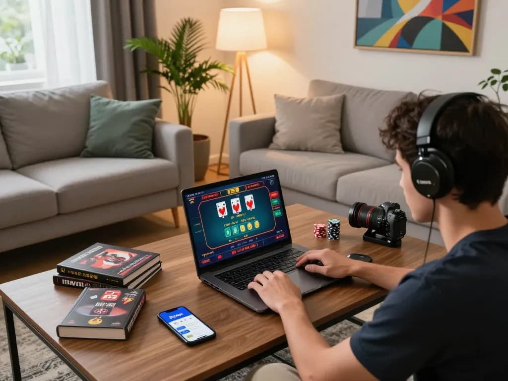 Players enjoying the 11win online casino experience on a laptop at home.