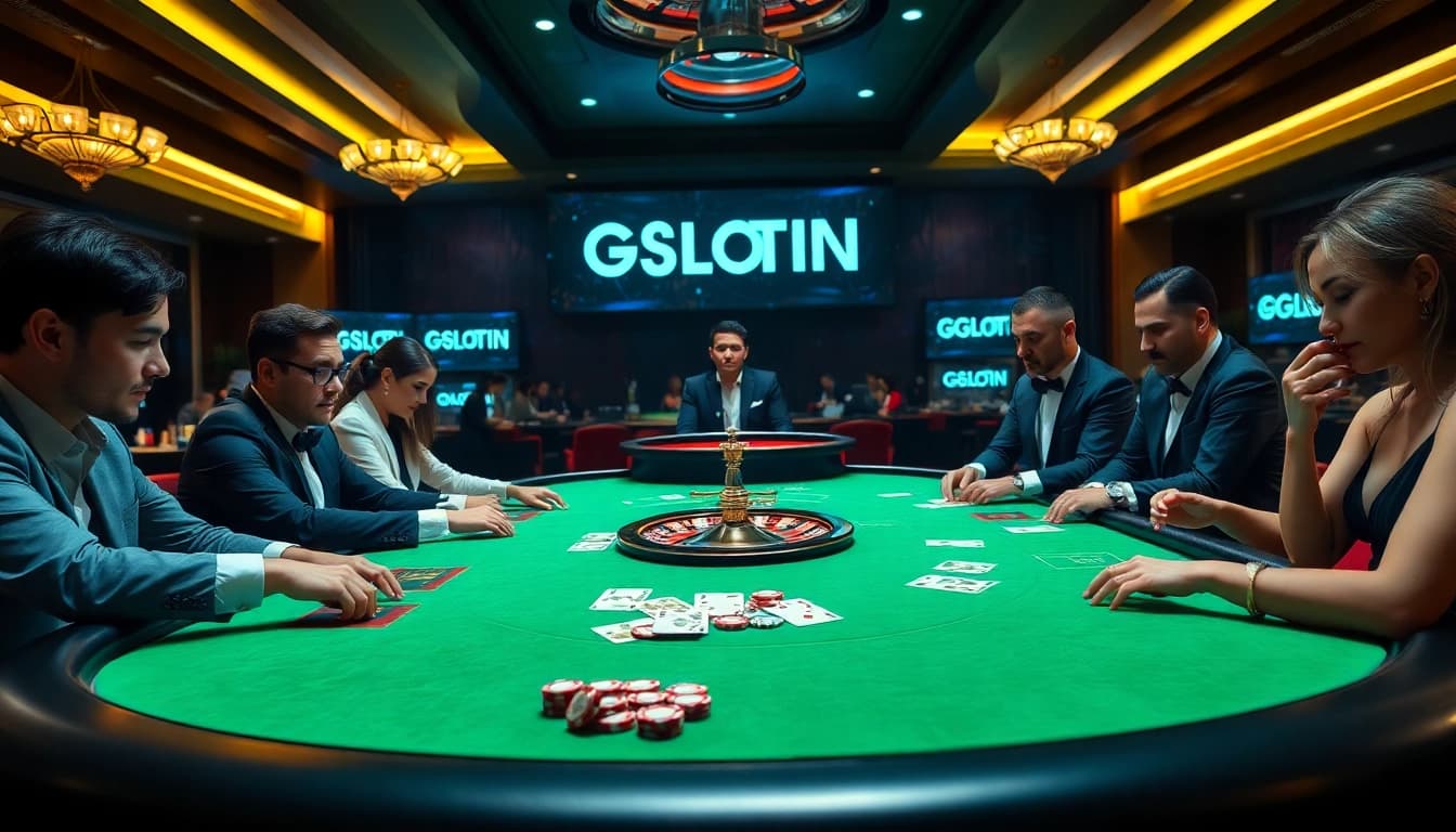 Experience PGSLOT IN with high-stakes poker action and vibrant casino atmosphere.