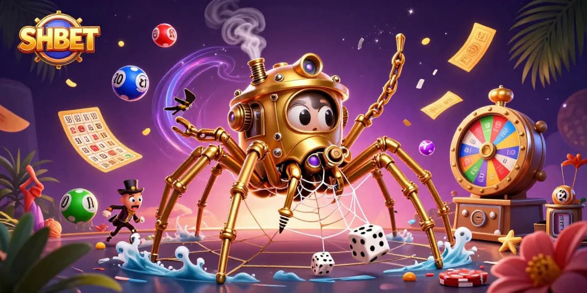 Catch dice and win with SHBET in a dynamic 3D casino-themed illustration.