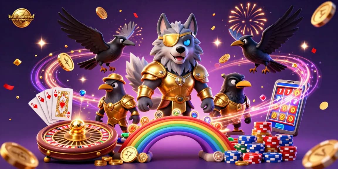Experience the excitement of southsomersetenvironment with Odin and his ravens in a vibrant casino scene.