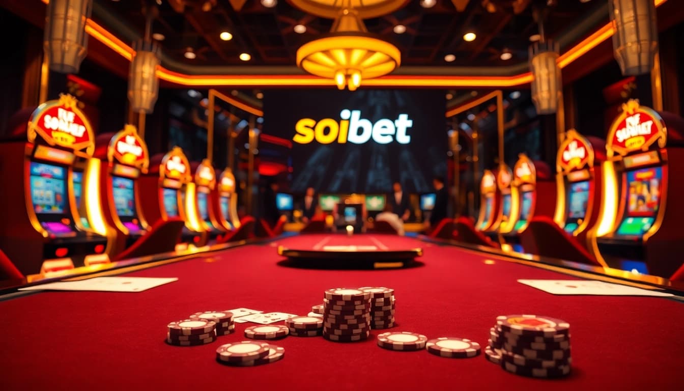 Experience the thrill of soibet casino gaming with professionals at an elegant table.