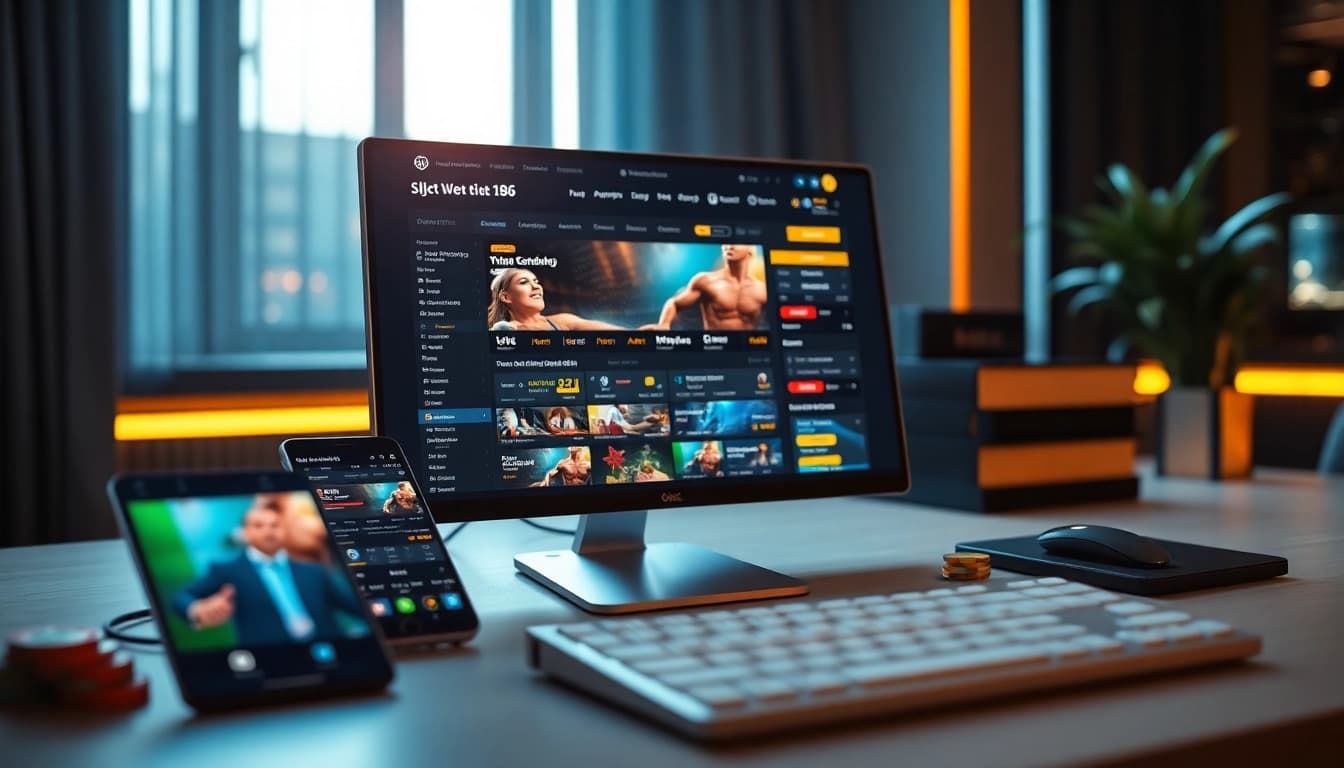 nhà cái uy tín with a modern betting interface and luxury ambiance
