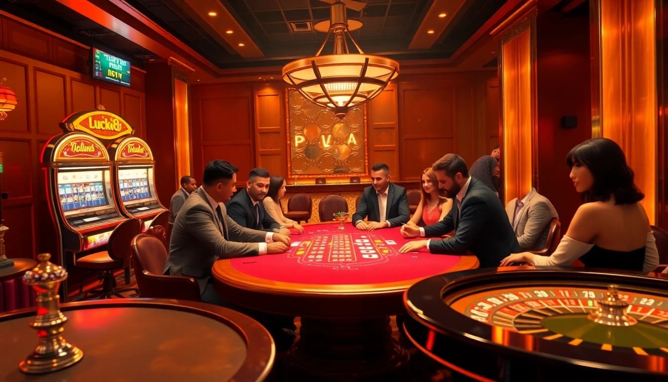 Feel the excitement at luck8's immersive casino gaming experience with vibrant tables and diverse players.