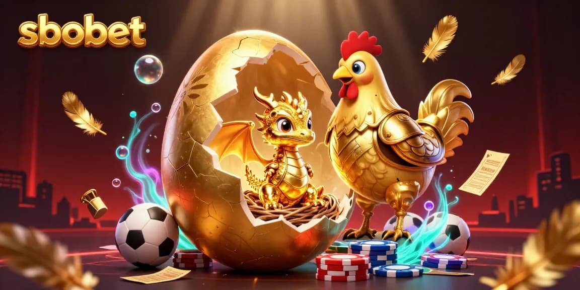 Bet on sbobet with golden dragon and vibrant casino elements creating excitement.