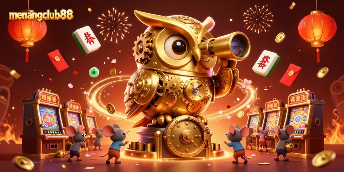 Experience the excitement of menangclub88 with a thrilling 3D casino adventure featuring a golden owl and high-stakes gameplay.