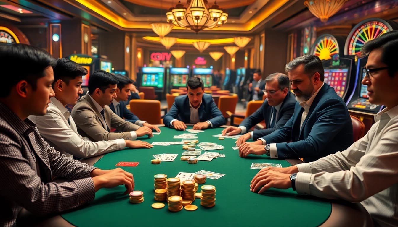 Banca-themed poker game showcasing strategy and excitement in a luxury casino setting.