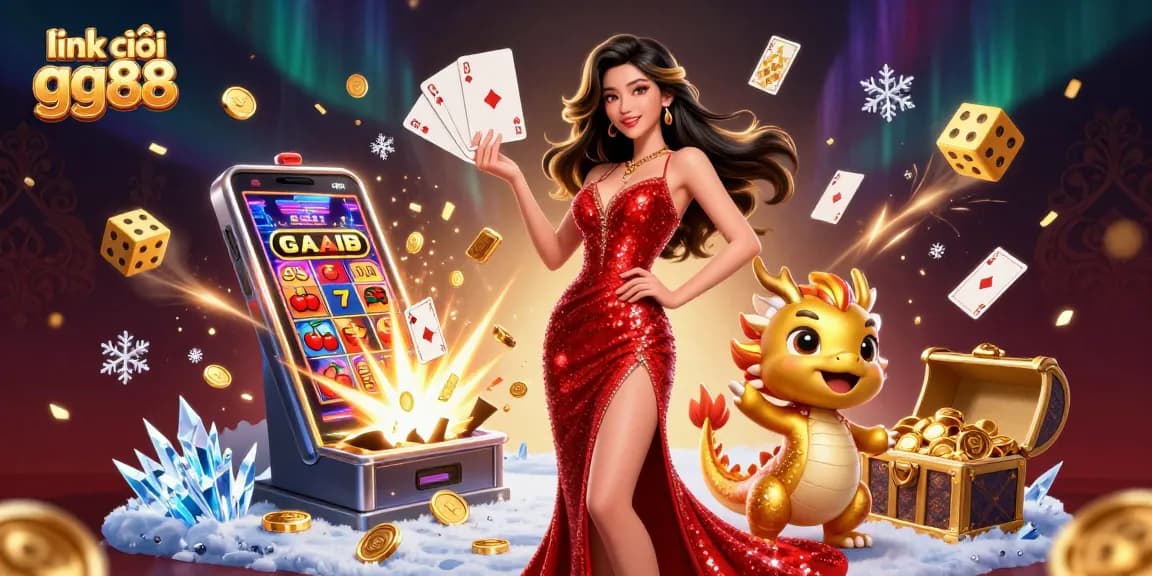 Engage with excitement at link vào gg88 featuring a stunning Asian woman and vibrant casino elements.