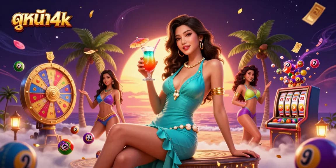 Experience the thrill of ดูหนัง4k with vibrant casino elements and dynamic action in a colorful digital illustration.