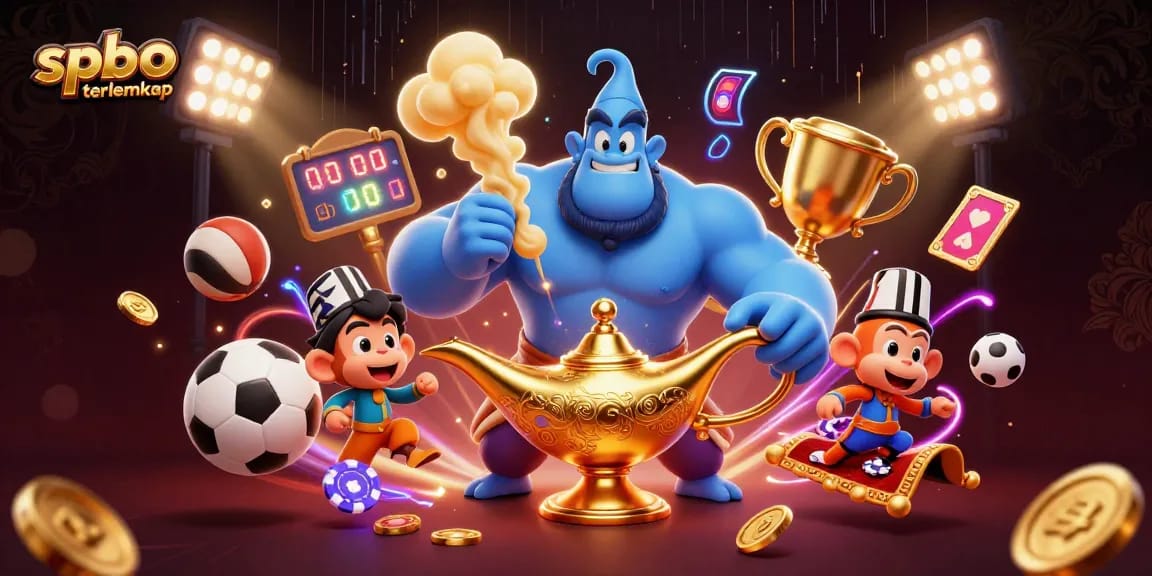 Experience spbo terlengkap with exciting betting scenes of sports and casino elements.