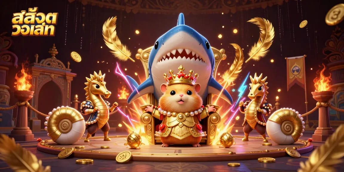 Experience thrilling gaming adventures with สล็อตวอเลท in this vibrant casino-themed illustration.