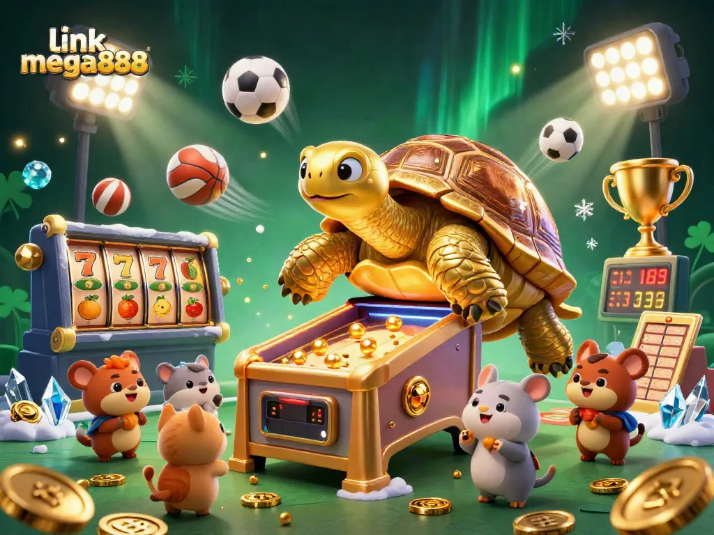 Experience thrilling spins and wins with link mega888 in this vibrant casino scene.