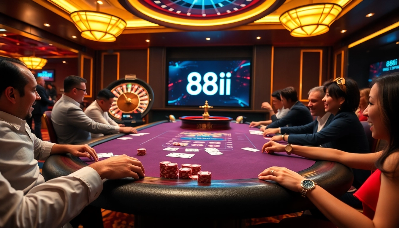 Experience high-stakes excitement at 88i poker table, players engaged in thrilling gameplay.