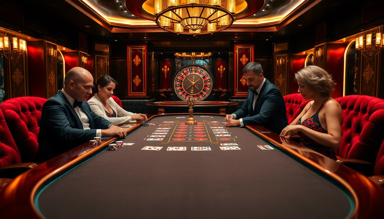Engage in thrilling poker action at https://www.eejl33.com/, showcasing a vibrant casino atmosphere.