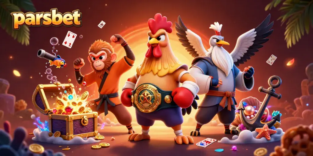 parsbet ile muay thai horozu ve şinasi maymunu, zengin oyun unsurlarıyla birlikte eğlenceli ortamda