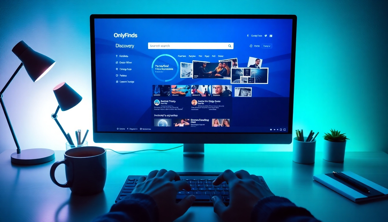 OnlyFans Search tool displayed in a modern digital workspace, emphasizing user-friendly features.