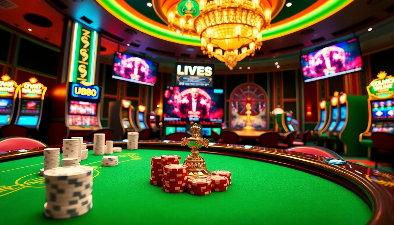 Engage in thrilling gameplay at u888 with vibrant casino tables and slot machines.
