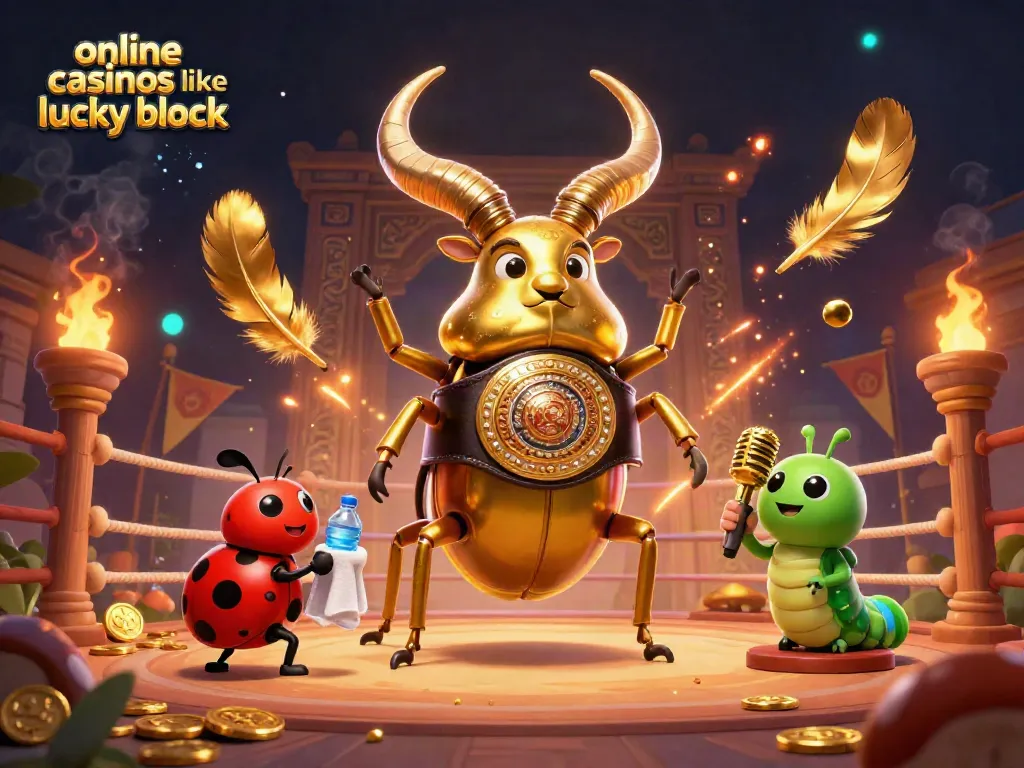 Engage with online casinos like Lucky Block through a dynamic 3D cartoon combat scene.