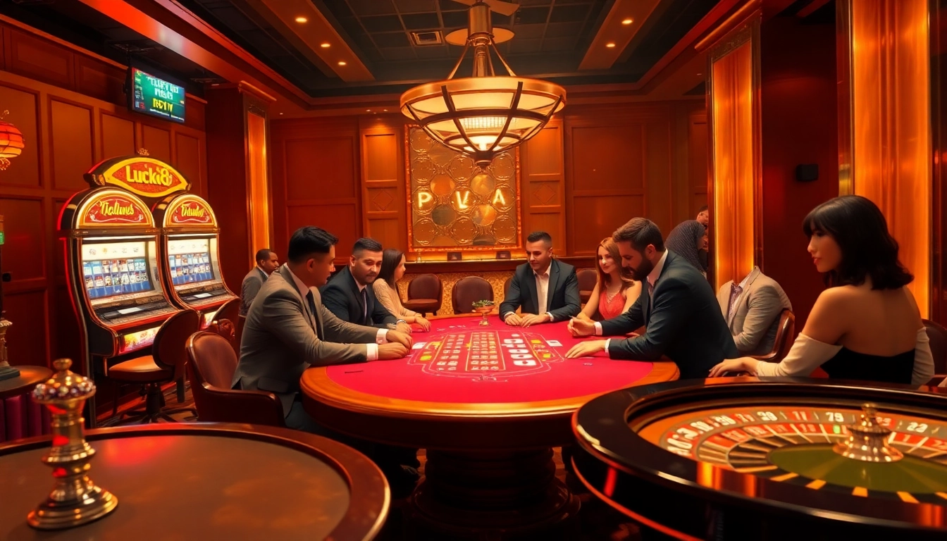 Feel the excitement at luck8's immersive casino gaming experience with vibrant tables and diverse players.