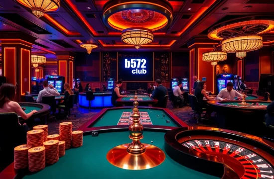 B52club players strategizing during a thrilling game at an upscale casino table.