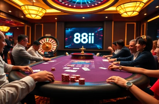 Experience high-stakes excitement at 88i poker table, players engaged in thrilling gameplay.