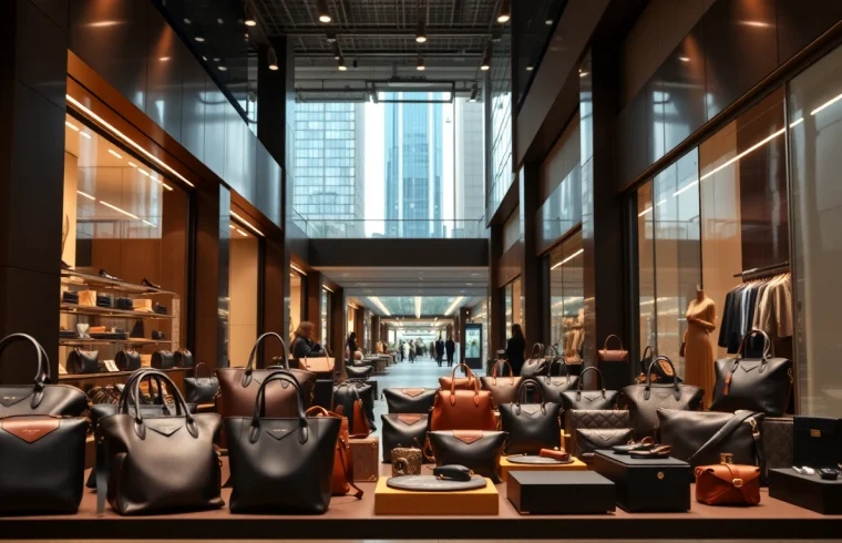 레플리카쇼핑몰의 고급스러운 제품 진열을 보여주는 사진