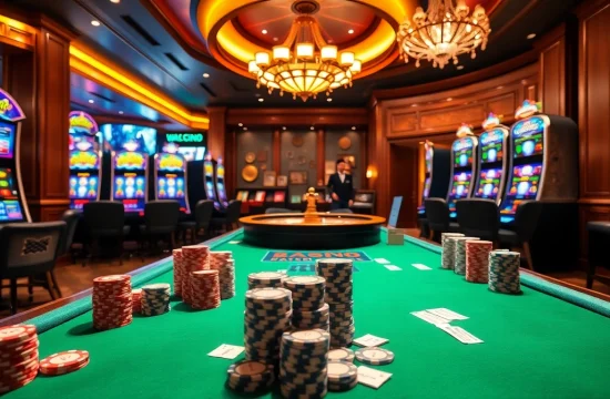 Players winning at the 24kclub casino, with vibrant poker chips and roulette wheels enhancing excitement.