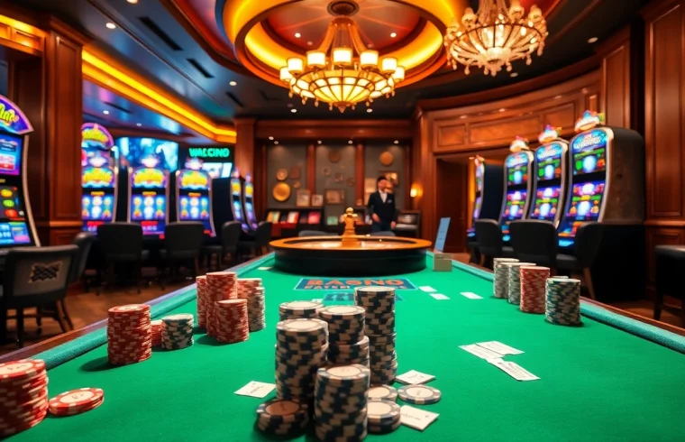 Players winning at the 24kclub casino, with vibrant poker chips and roulette wheels enhancing excitement.