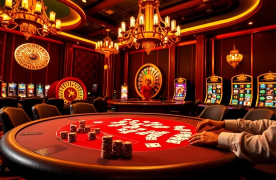 Engage in thrilling gameplay at https://impactxoft.com with a luxurious casino scene featuring poker and roulette.