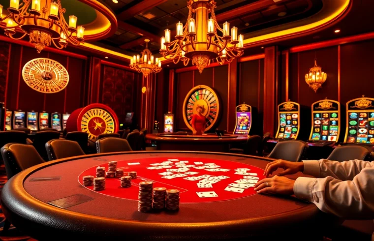 Engage in thrilling gameplay at https://impactxoft.com with a luxurious casino scene featuring poker and roulette.