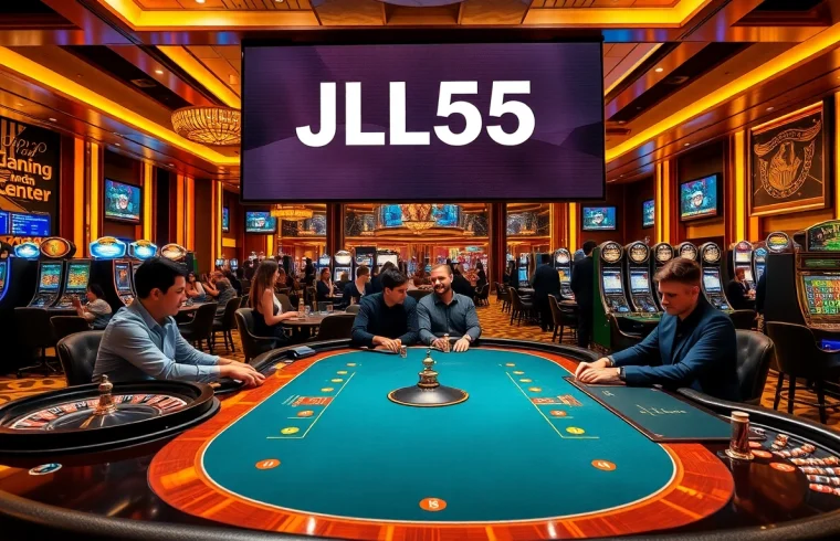 Engage in thrilling gambling at JL55 with luxurious tables and vibrant slot machines.