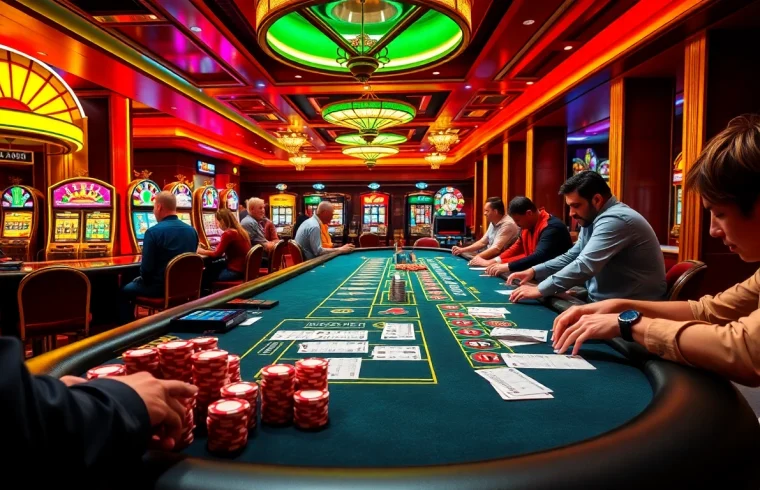 Experience the excitement of high-stakes gambling at a go8 casino with vibrant tables and luxury slot machines.