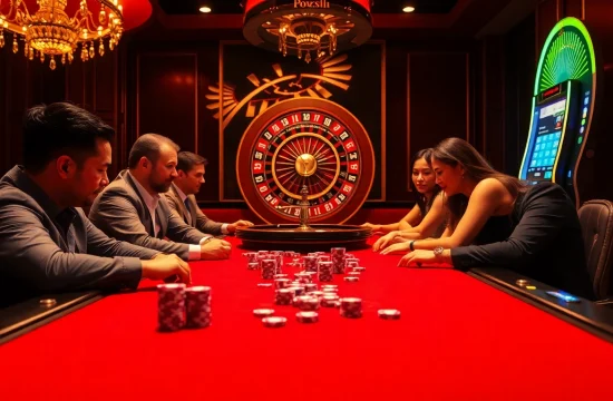Players strategizing at a poker table, engaging with luxury elements of https://xx88.day/ gameplay.