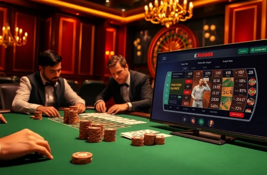 Players engaging at a poker table showcasing strategies and exciting games at https://www.eejl88888.com/.