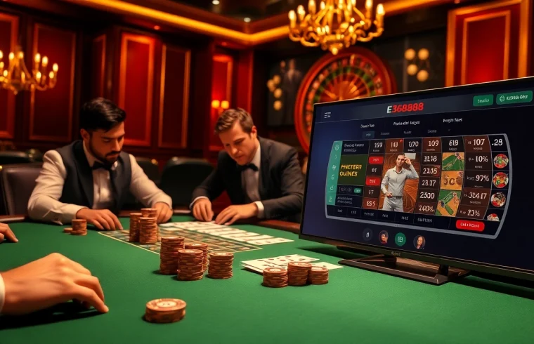 Players engaging at a poker table showcasing strategies and exciting games at https://www.eejl88888.com/.