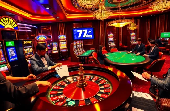Exciting casino action at 79king featuring players engaged in roulette and poker.