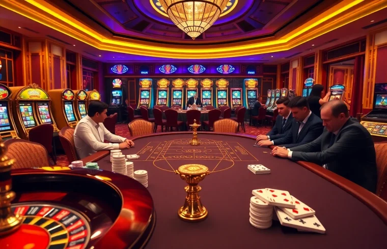 Players enjoying a thrilling game at mm88 casino's luxurious poker table.