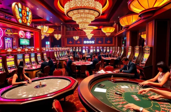 Busy casino setting at 88i featuring vibrant games and excited players.