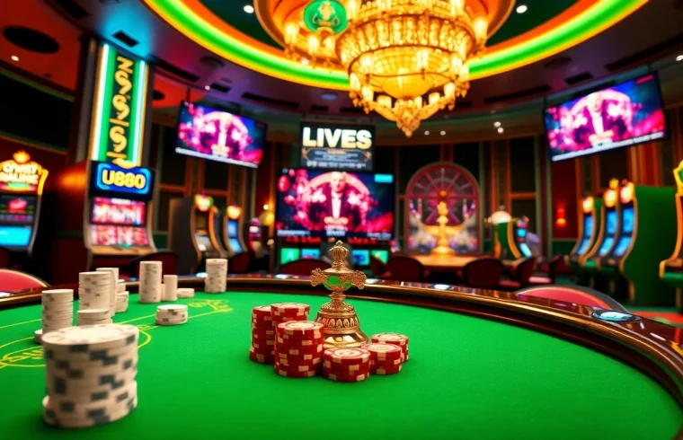 Engage in thrilling gameplay at u888 with vibrant casino tables and slot machines.