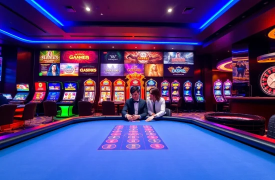 Exciting poker game scene at Nhà Cái OKWIN casino, showcasing vibrant colors and modern design.