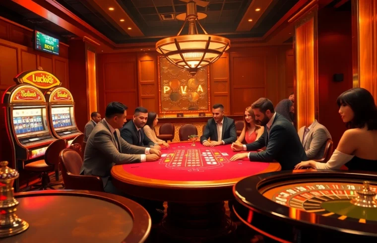 Feel the excitement at luck8's immersive casino gaming experience with vibrant tables and diverse players.