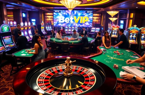 Người chơi tận hưởng trải nghiệm trò chơi đầy hồi hộp tại casino trực tuyến BetVIP, thể hiện sự phấn khích và sang trọng.