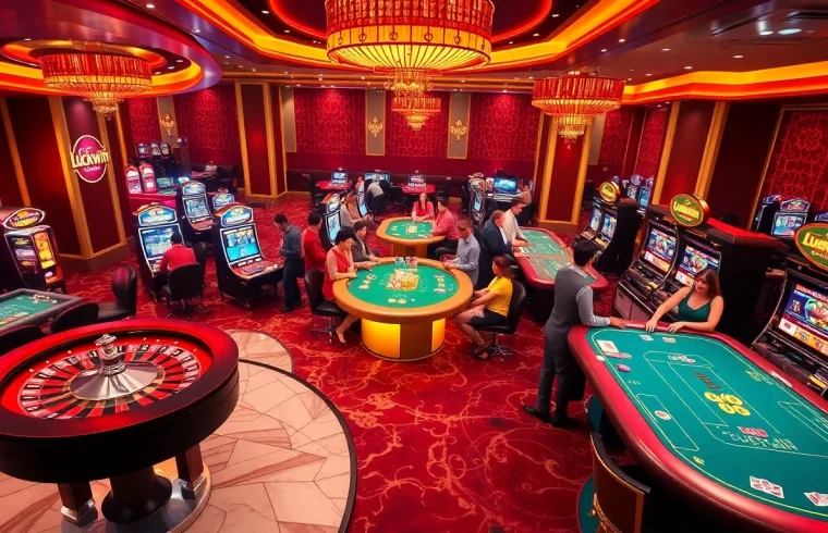 Experience thrilling gameplay at the Luckywin casino with vibrant chips and engaging games.