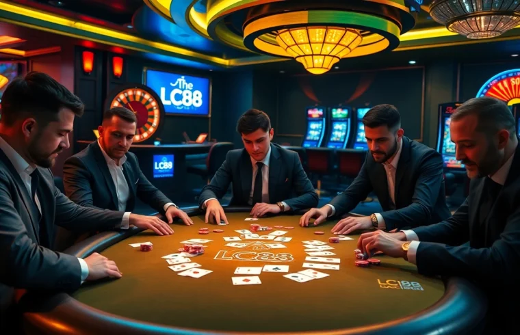 Players enjoying an exciting round of poker at LC88, showcasing strategy and high stakes.